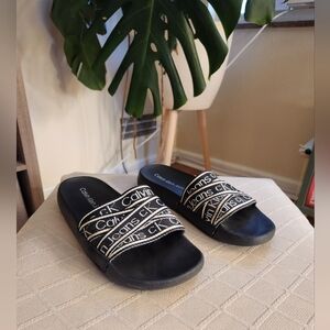 Calvin Klein Black Slide Sandals